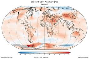 Июль 2017 года стал самым теплым за 137 лет