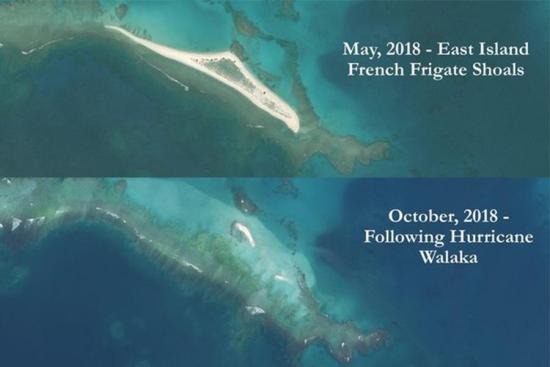 Восточный остров до и после урагана
