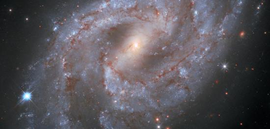 Изображение галактики NGC 2525 и сверхновой SN 2018gv (яркая звезда у левого края снимка), полученное «Хабблом».