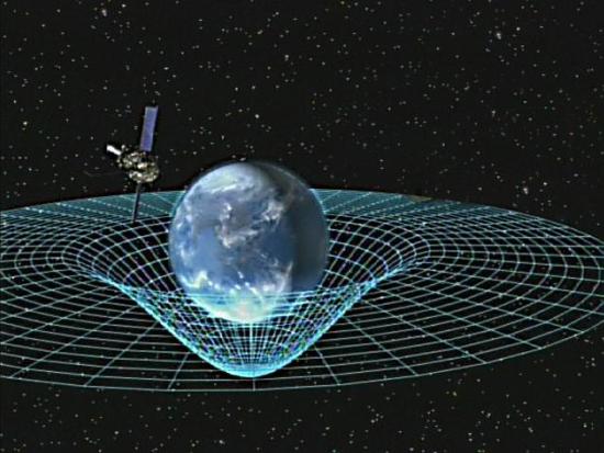 Измерение кривизны пространства на орбите Земли (рисунок художника).