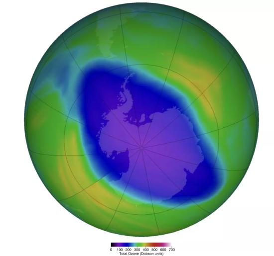 Озоновая дыра на 11 октября 2022 года.