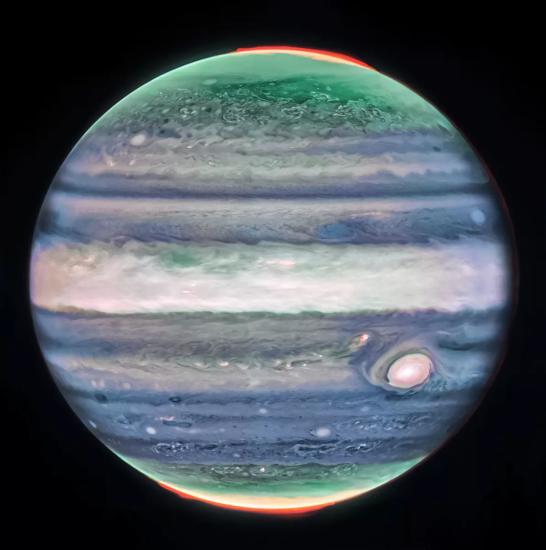 Это изображение Юпитера, полученное космическим телескопом Джеймса Уэбба НАСА.