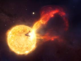 Мощное извержение молодой звезды удивляет астрономов