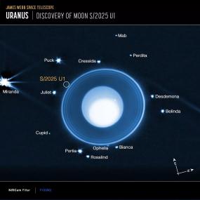 Телескоп JWST обнаружил новый крошечный спутник Урана