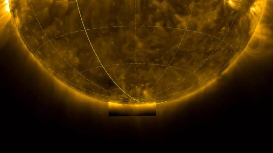 Вид южного полюса Солнца.