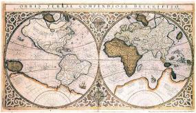 Карта мира, составленная в 1595 году Румольдом Меркатором