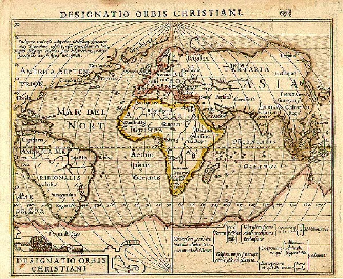 Карта мира 1700 годов