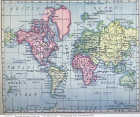 Карта мира 1900 года