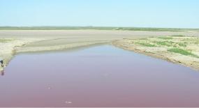 Кроваво-красное озеро в Техасе