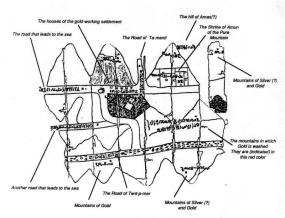 Карта с Туринского папируса 1300 г. д. н. э.