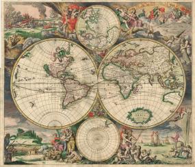 Карта мира Герарда ван Шагена 1689 года