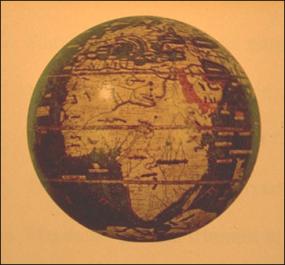 Полушарие глобуса неизвестного автора 1528 года